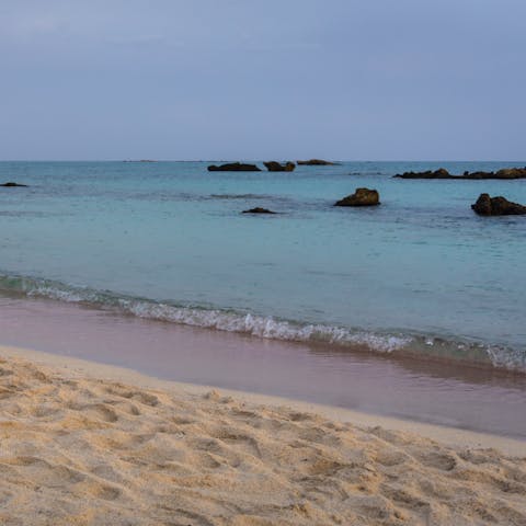 Pop down to Kamari beach for the day – only a fifteen-minute stroll away