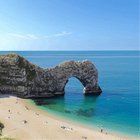 Hop in the car for a trip to visit the Durdle Door, one hour from home