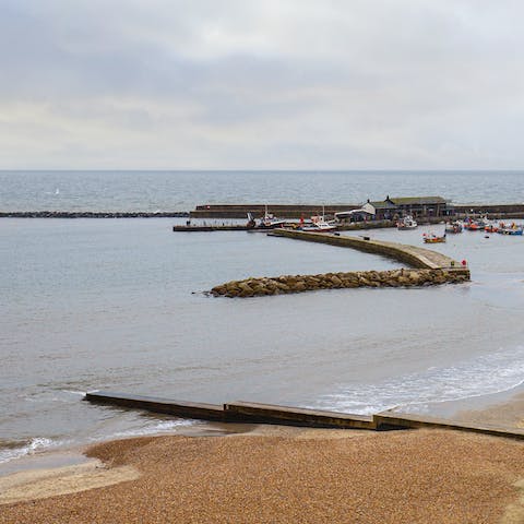 Stroll to Lyme Regis Beach for a picnic on the sand, less than five minutes' away