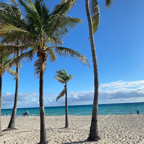 Bask in the golden Florida sunshine on Hollywood Beach, just footsteps from your building