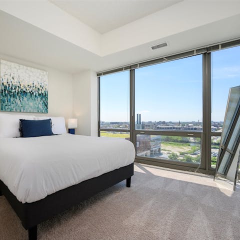 Enjoy the chic decor and natural light throughout