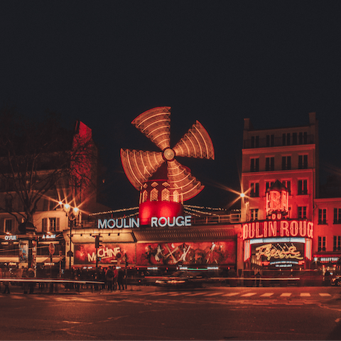 Visit the iconic Moulin Rouge, just a stone's throw from home