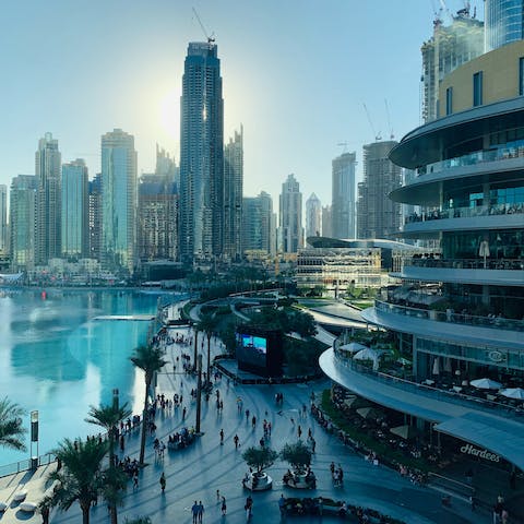 Head to the Dubai Mall – it's directly linked to the apartment building
