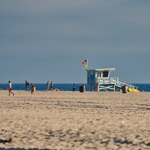 Spend an afternoon at Venice Beach, a thirty-minute walk away