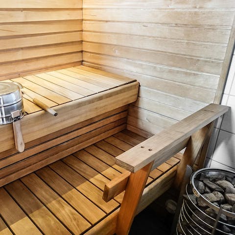 Sweat it out in the home's private sauna 