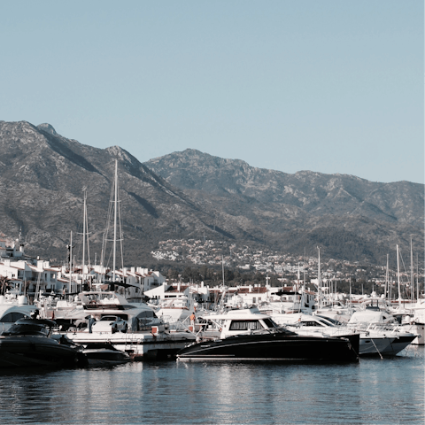 Follow the seafront promenade to Puerto Banus 