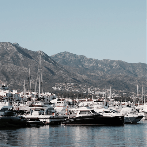 Follow the seafront promenade to Puerto Banus