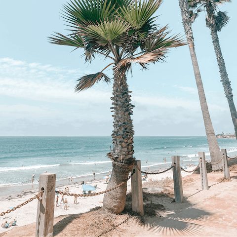 Spend your days soaking up some sun on Mission Beach, just a one-minute walk away