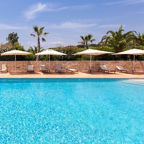 Make poolside lounging beside the shared pool the only firm plan for the day