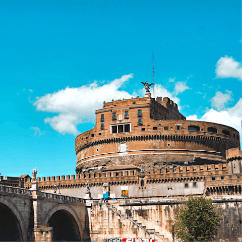 Take a fifteen-minute stroll to visit Castel Sant'Angelo, built in the second century