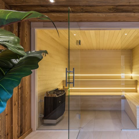 Treat your aching muscles to a session in the sauna
