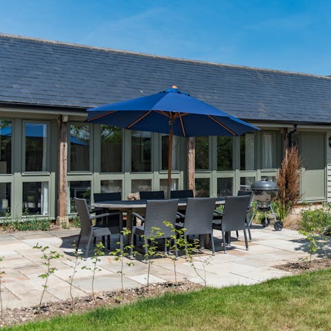 Host evening barbecues on the patio, basking in the quiet country setting