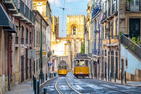 Walk for five minutes to the 28E tram stop for a scenic ride up to São Jorge Castle 
