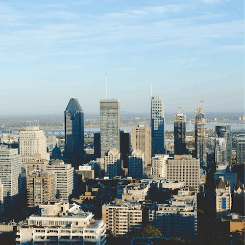 Stay in the heart of Downtown Montreal and enjoy skyline views