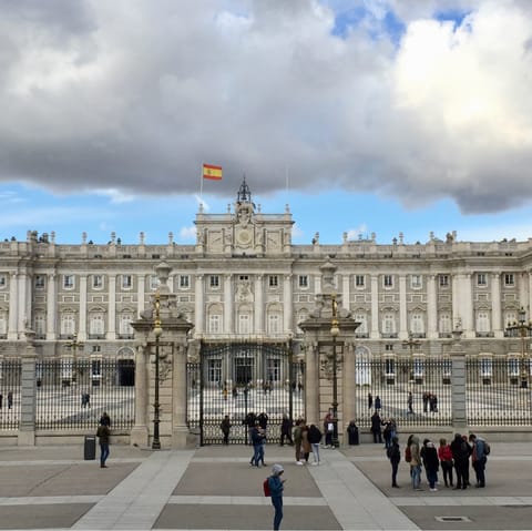 Visit the Grand Palace of Madrid, a twenty-minute walk away