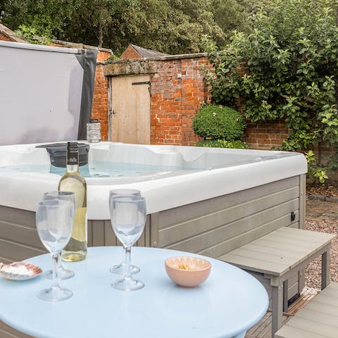 Feel a wonderful sense of relaxation from the hot tub
