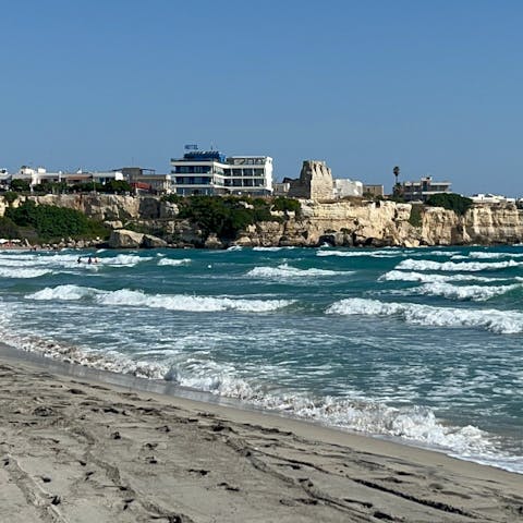 For a beach day, head to Torre Dell'Orto, just 2.5 kilometres away