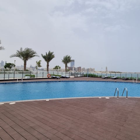 Cool off from the Dubai sun in the shared pool