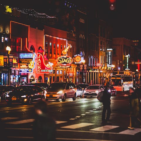 Go out and explore lively Nashville – Music Row is a twenty-three-minute walk away