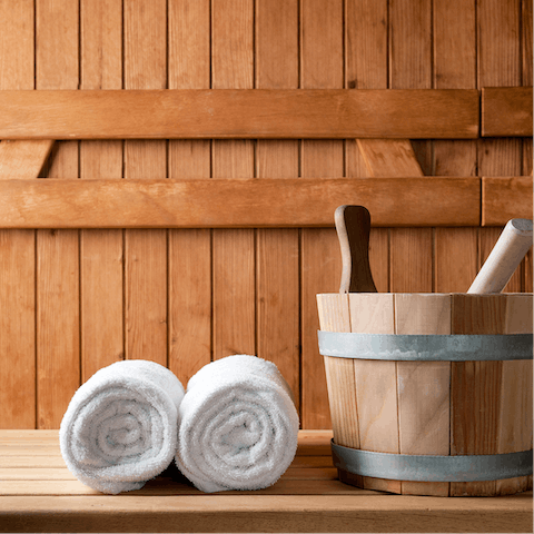 Make full use of the home's private sauna and get a healthy glow on your face
