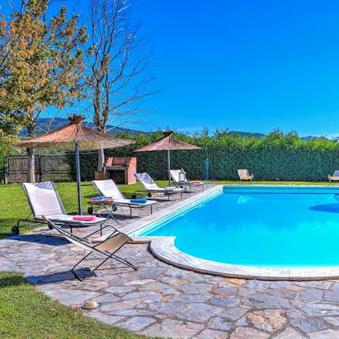 Relax in the shade by the pool