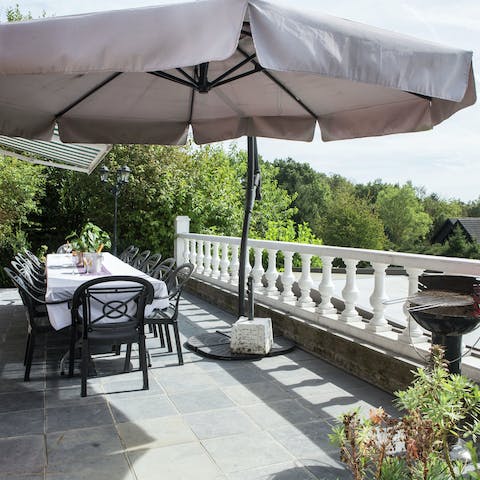 Tuck into alfresco dinners out on the terrace