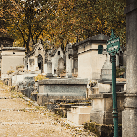 Travel six stops on the metro and meander around pretty Père Lachaise cemetery