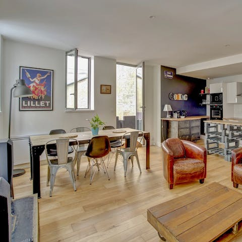 Enjoy some oysters at your dining table in the stylish open plan living space