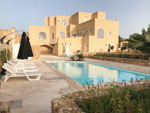 Enjoy a refreshing dip in your private pool to cool down in the Maltese heat