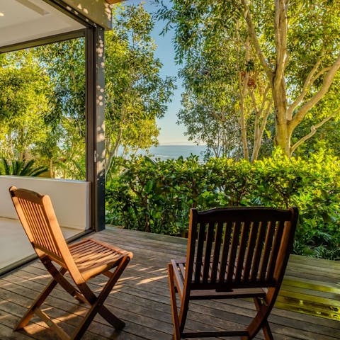 Savour a morning coffee on your private patio and watch the sunrise