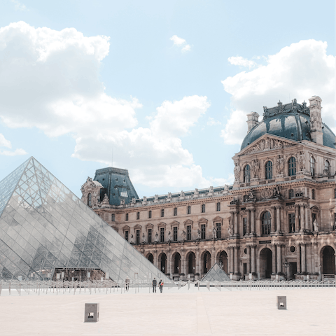 Visit the world-famous Mona Lisa at the Louvre, a ten-minute walk away