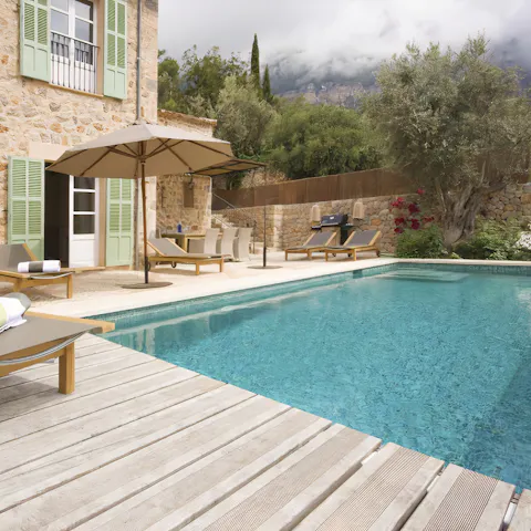 Cool off from the Mediterranean sun in the private pool