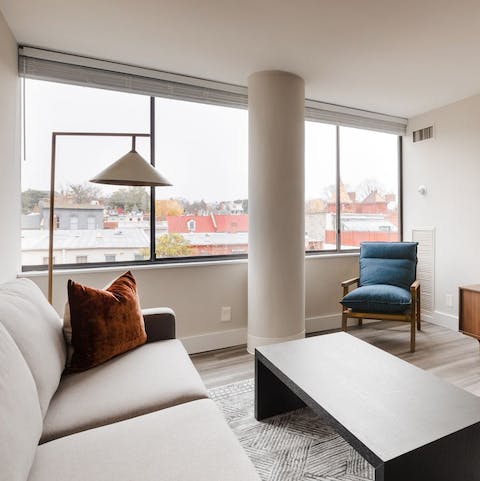 Enjoy a living room bathed in natural light