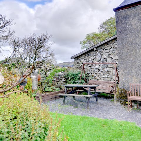 Sit out in the home's garden and enjoy the tranquillity of the rural location
