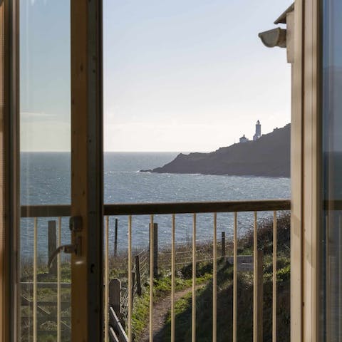 Soak up views of Start Point lighthouse from the living room's Juliet balcony