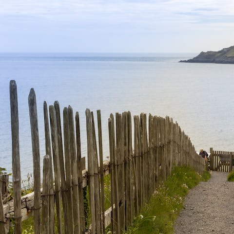 Follow the coastal path down to Hallsands Beach, just a fifteen-minute walk away