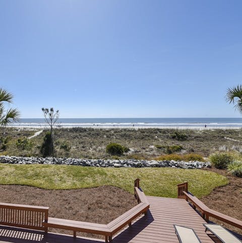 Coligny Beach is at the end of the back yard