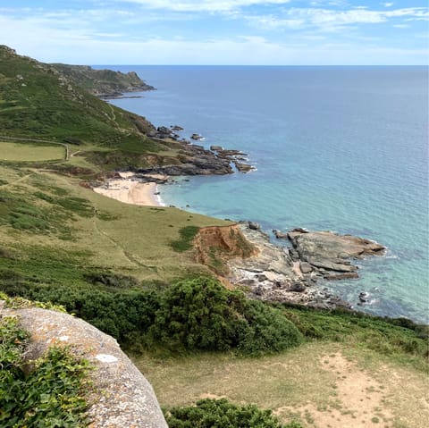 Trek along the South West Coast Path on your way to Mothecombe Beach