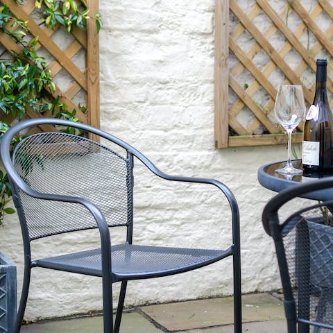 Dine in the home's courtyard on warm evenings