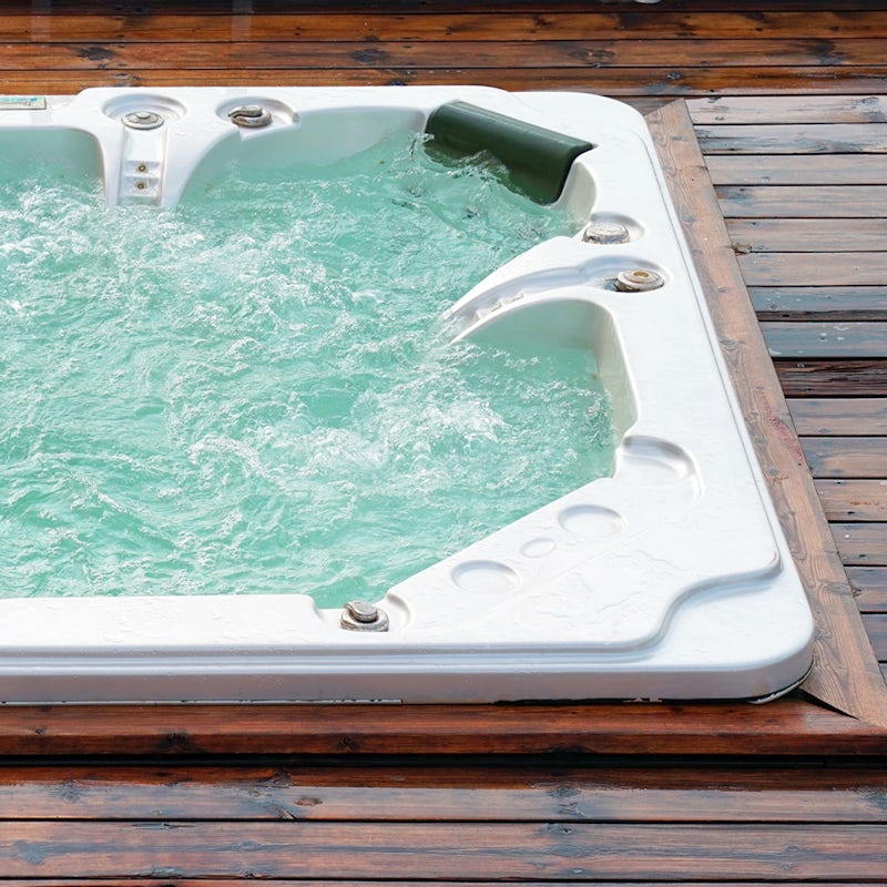 Sink into the blissful hot tub