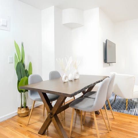 Share a meal together in the stylish dining area