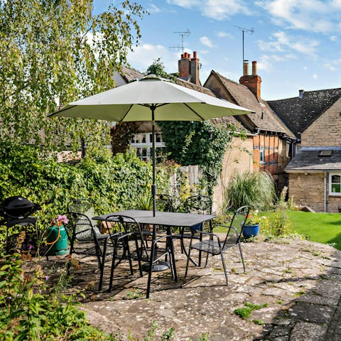 Spend summer evenings dining and drinking in the garden