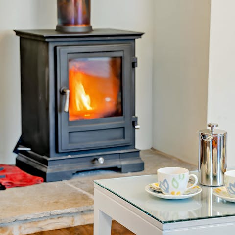 Get cosy in front of the wood burner on a chilly winter's day