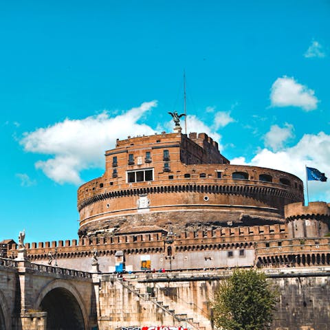 Visit Castel Sant'Angelo, a fifteen-minute stroll from your door