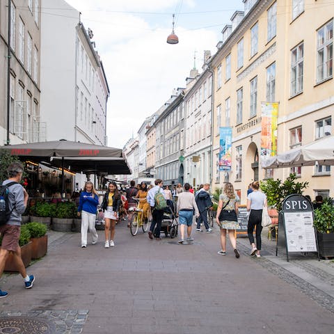 Head into the Indre By neighbourhood, reached in eight minutes by metro, for a spot of shopping