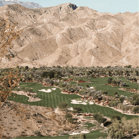 Take the forty-five-minute drive to the beautiful Palm Springs for a day of shopping dining, and golf
