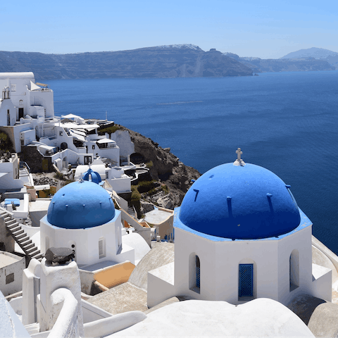 Explore Oia Town – it's  just a short stroll from the villa