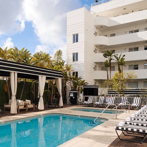 Splash about in the shared swimming pool when you're not at the beach