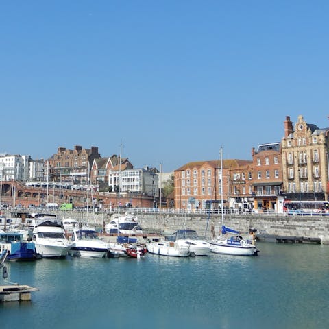 Enjoy the refreshing five-minute stroll to Ramsgate Harbour
