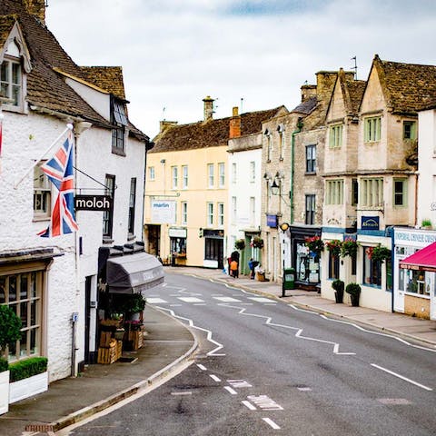 Mosey into Tetbury for tea and cake – just a short stroll away
